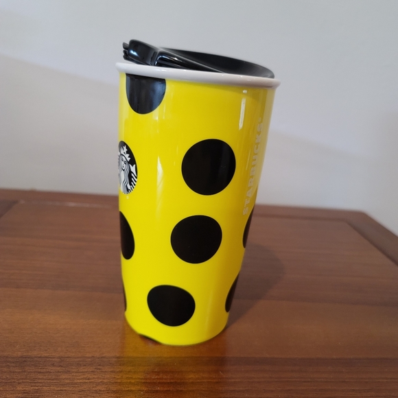 Starbucks 12oz Tumbler in Yellow w/ Black dots - Picture 4 of 8